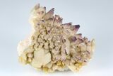 Calcite Crystal Cluster with Purple Fluorite (New Find) - China #177608-1